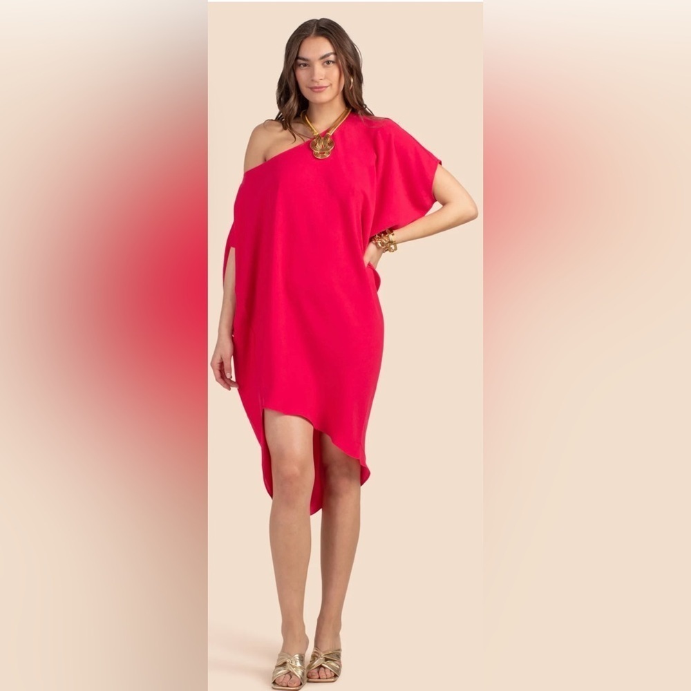 TRINA TURK Radiant Dress Bias Cut Drapey Asymmetrical Cocktail Sexy Size Small - Picture 6 of 11